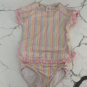 Ruffle Butts Striped Two-Piece Swimsuit